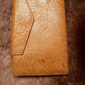 Muster color leather check/wallet